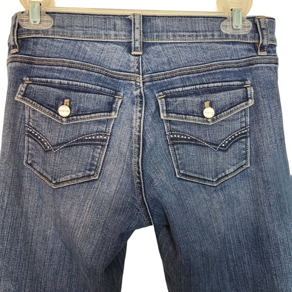 White House Black Market Womens 2 Blue Dark Wash Denim Slim Cropped Jeans - Picture 8 of 8